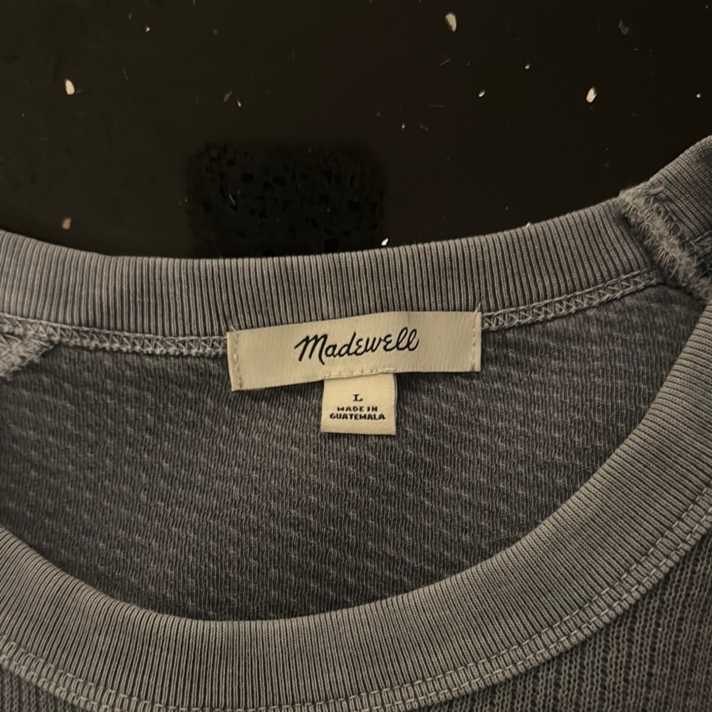 Madewell Blue Crewneck Sweater Classic Knit Design - Picture 3 of 5